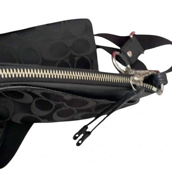 Coach Black Monogram Design Crossbody Satchel EUC with Top Blouse NO CALLOUTS. - Picture 6 of 11